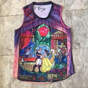 Beauty & the Beast stained glass tank